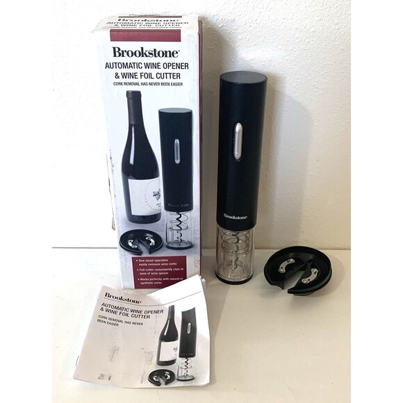 Brookstone Automatic Wine Opener & Wine Foil Cutter New Boxed - Picture 1 of 5